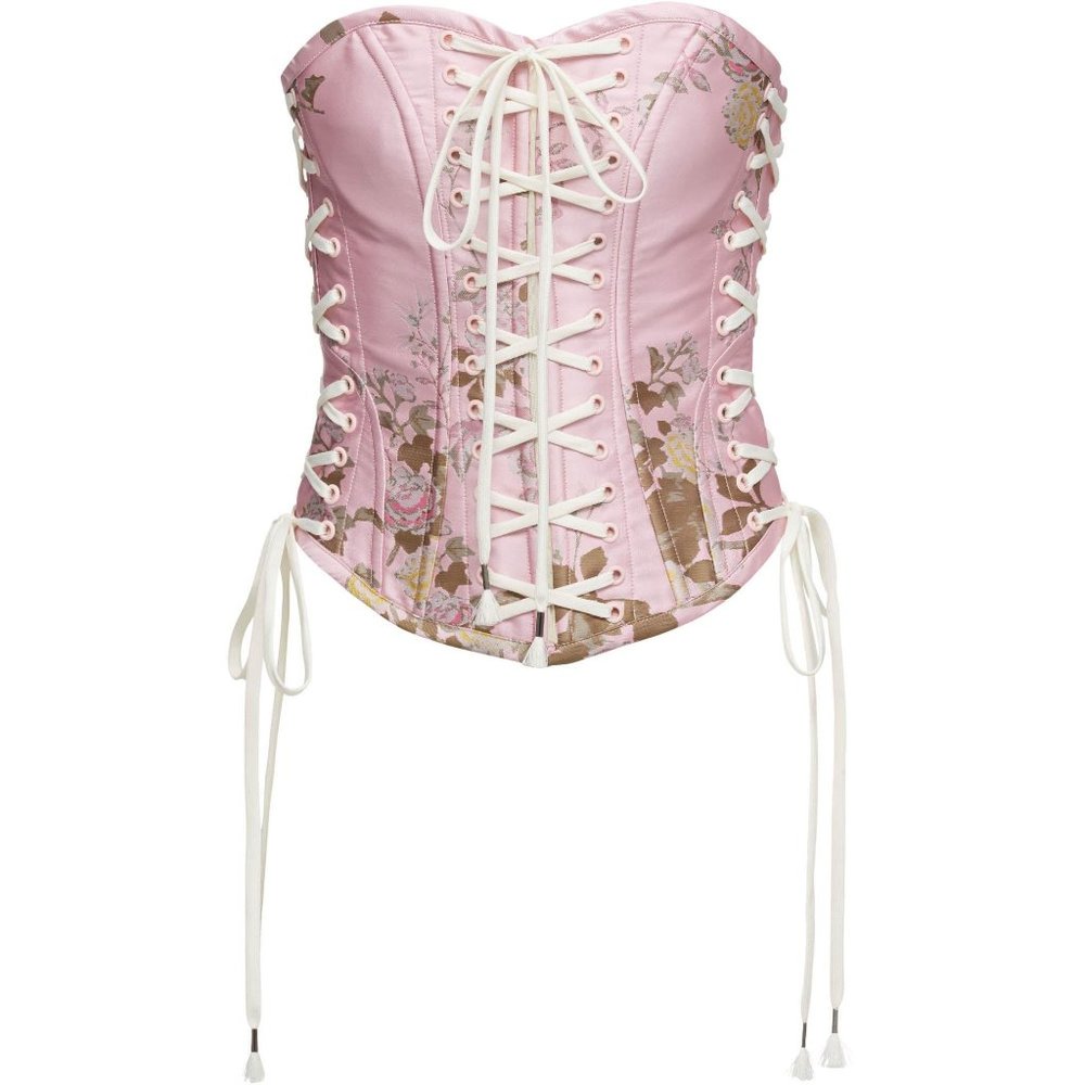 PUMA x Fenty Rihanna Lacing Corset brocade bustier crystal rose sz XL